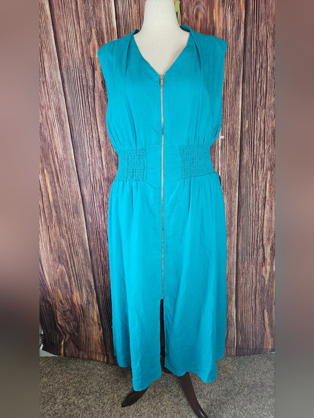 NWT Joie Front Zip Linen Blend Midi Dress Plus Size 3X